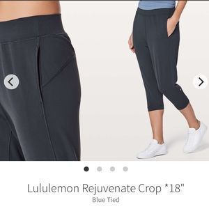 Lululemon Rejuvenate Crop *18" Inseam Blue Tied Navy 2018 Style #: W6AM9S Nulu 4